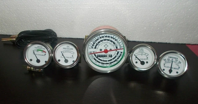 Jeu de jauges de température de carburant et de pression d'huile pour Allis...