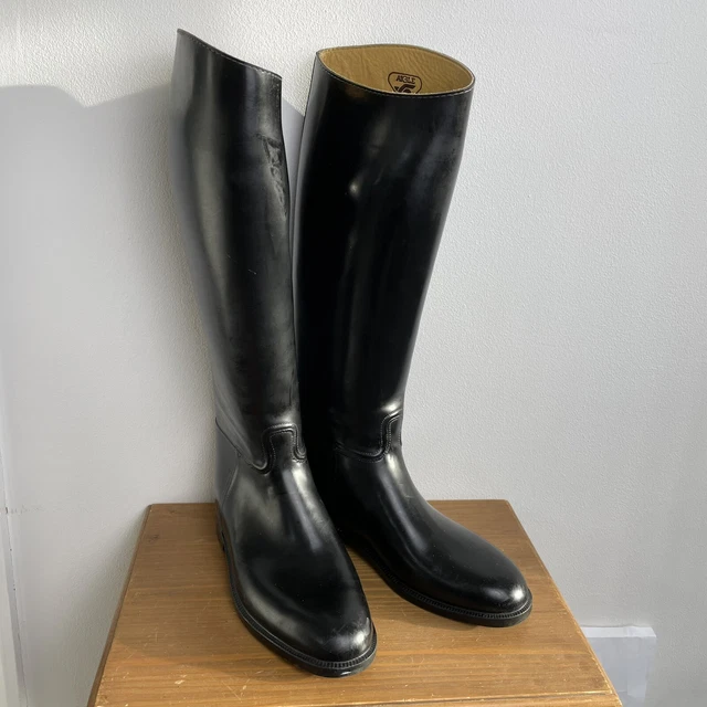 AIGLE COUPE SAUMUR Rubber Riding Boot 7 38 Insulated Equestrian Black