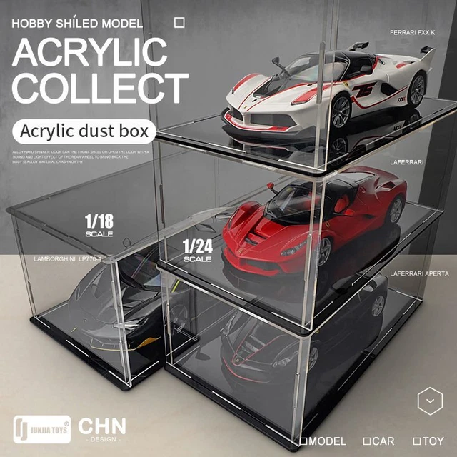 Car Model Display Box PVC Transparent Acrylic Dustproof Protection Case Wheel
