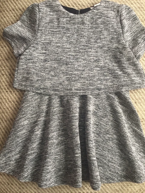 BNWOT Girls TU 2 Piece Look Dress Short Sleeve Jersey Black White 3 Years