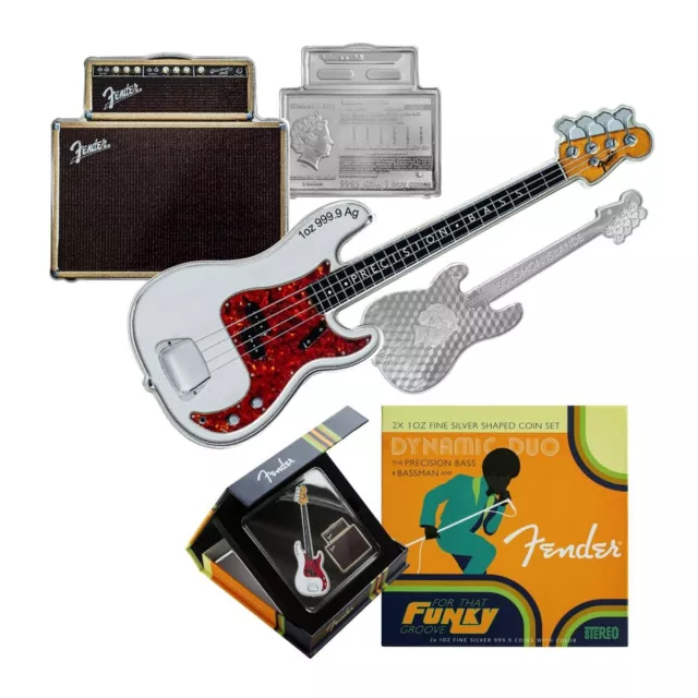FENDER Precision Bass Guitar  Bassman Amp 2023 2 1 oz Silver Dynamic Duo Solomon