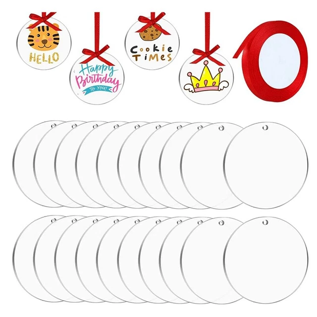 20 ud. espacios en blanco acrílico transparente, discos de etiqueta transparentes, espacios en blanco para A5N5