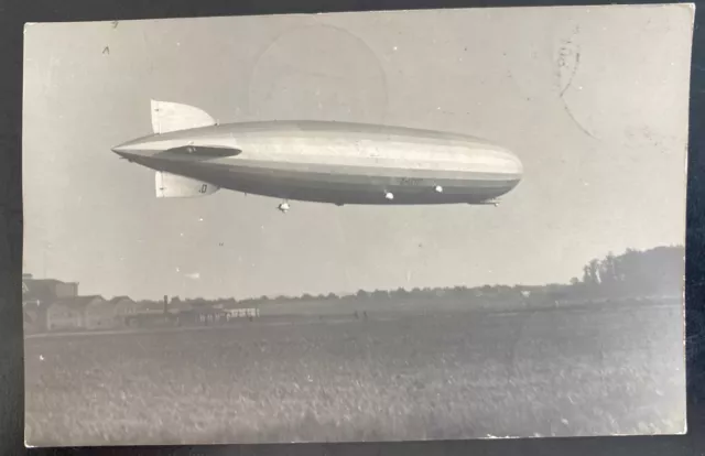 1928 Germany Graf Zeppelin LZ 127 Flight RPPC Postcard Cover to Chicago iL USA