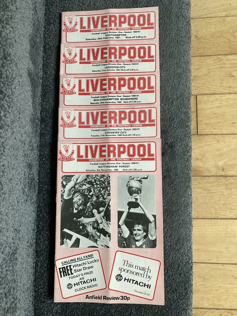 LIVERPOOL FC 5 Home League Programmes 1980/81 £5.00 - PicClick UK