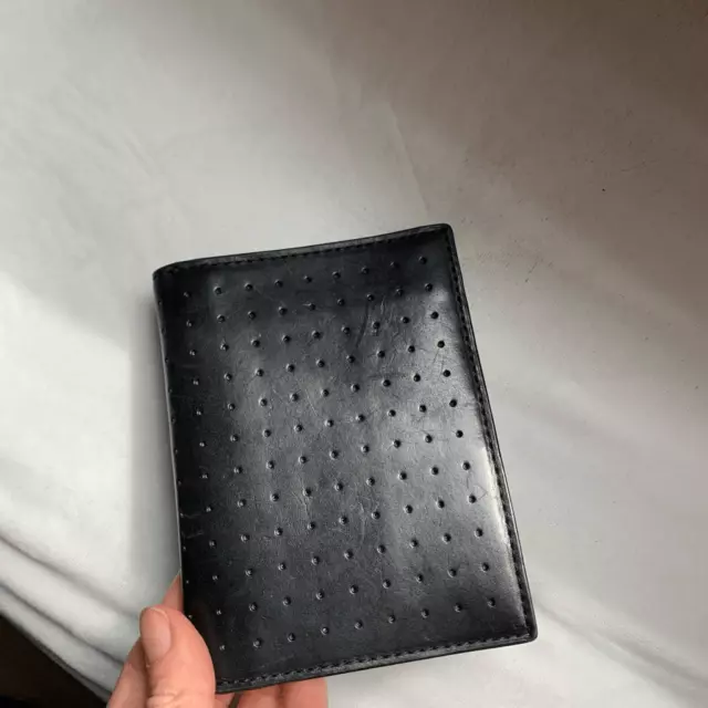 JACK SPADE black wallet perforated genuine leather bifold