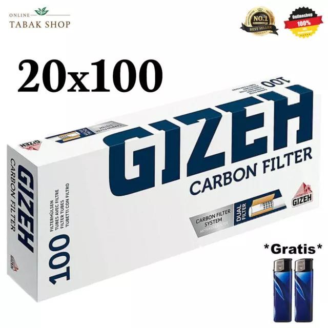 20 x 200(4000) Gizeh Menthol Hülsen Filterhülsen Zigarettenhülsen