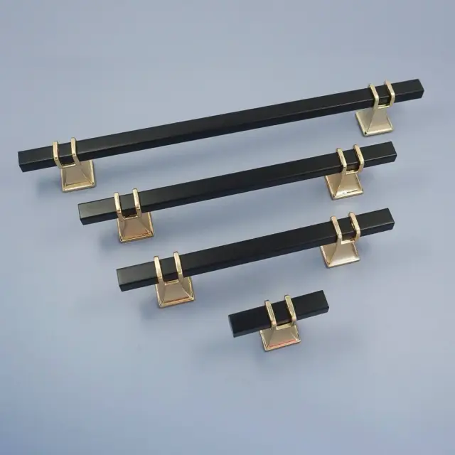 Classical style Drawer Pulls Black Gold Kitchen Pulls Handle Wardrobe Pull