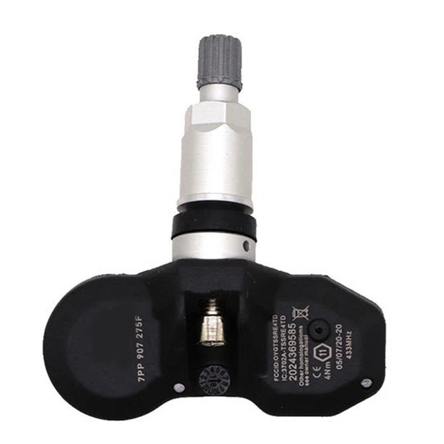 Sensore Pressione Pneumatici Auto Accessori Auto 1Pezzo 433MHz 7PP907275F Plastica+Metallo