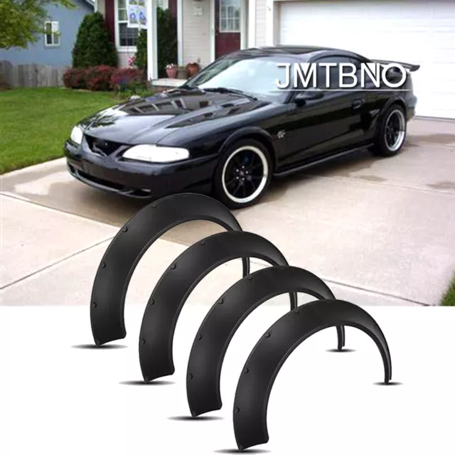 4X For Ford Mustang GT V8 Car Fender Flares PU Extra Wide Body Kit Wheel Arches