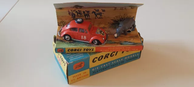 Corgi 256 Volkswagen Beetle East African Safari. VGC Original Condition/Boxed.