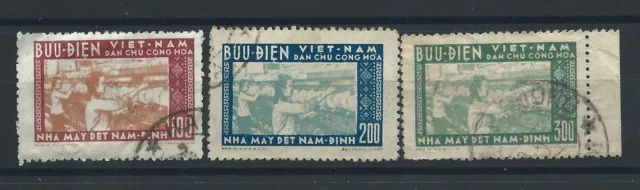 Vietnam du Nord N°115/17 Obl (FU) 1957 - Filature de "Nam-Dinh"