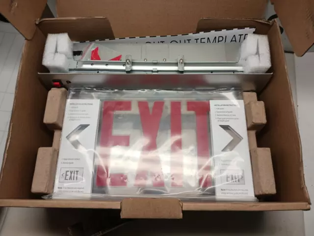 New Lithonia Lighting Edgr-1-R-El-M4 Led Exit Sign