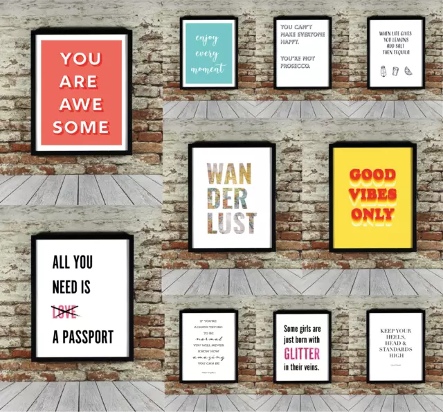 Quote Posters, Motivational Prints, Inspirational & Funny Wall Art A2/A3/A4