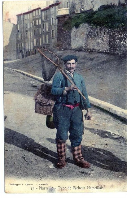 Ancienne Carte Postale Marseille – Types Marseillais, Poissonnière, Années 1900