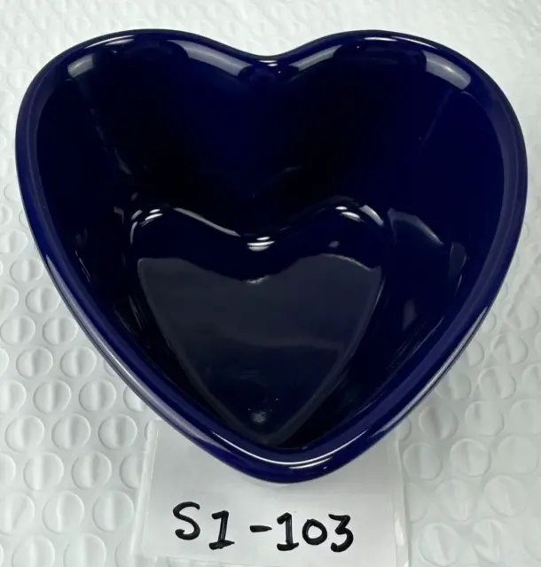 Chantal RARE COBALT BLUE Heart Shaped Baking Ramekin 1.25 cup/ .3 ltr 93-HB11