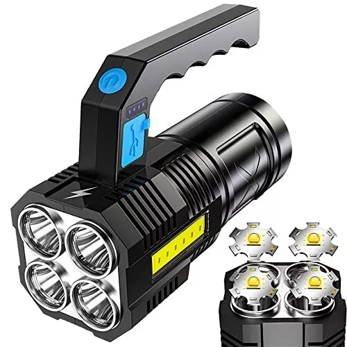 Interior LED recargable por USB luz táctica de alto lúmenes con luz lateral 4led