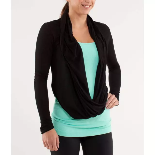 Lululemon Iconic Wrap Front Long Sleeve Sweater Black 12