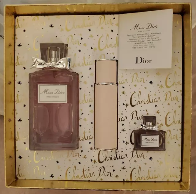 GIFT SET MISS Dior Rose N Roses Perfume by Christian Dior 3.4 .34