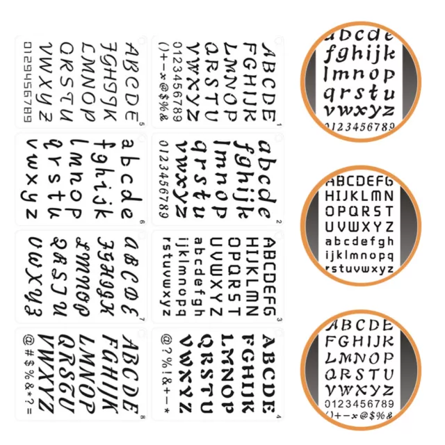 8PCS ALPHABET TEMPLATES Number Stencil Letter Stencils Lettering