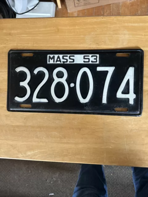 1953 Massachusetts License Plate MA Tag 53 Plate Mass 328•074