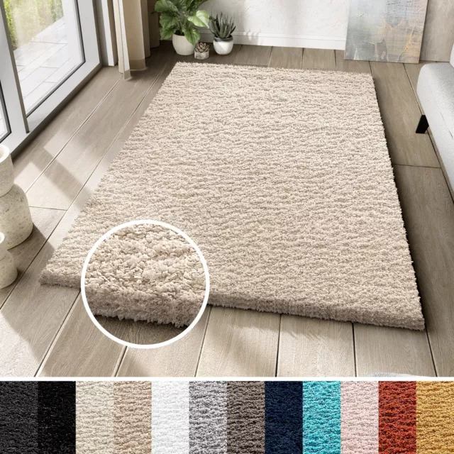 Tapis Shaggy Beige Grand Doux Salon Tapis Chambre Moquette Moelleux Tapiso