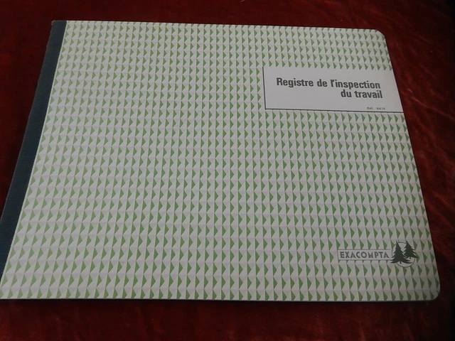 Registre Inspection Du Travail Exacompta - Format 24x32cm - 16 Pages - Conforme Législation Française