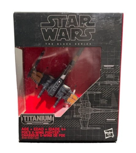 Star Wars The Black Series Titanium Poe's X-Wing Fighter Orange Wings / Boxed