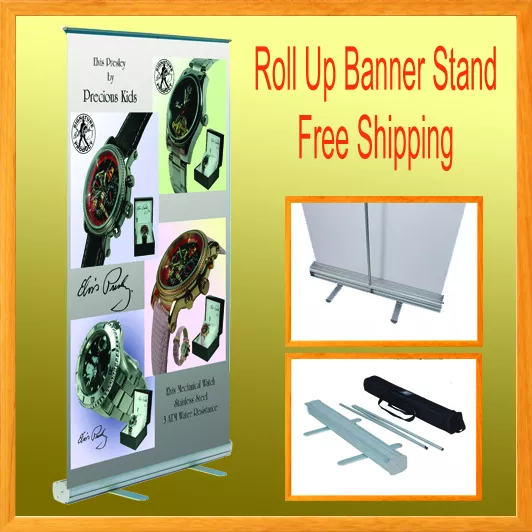 Retractable Roll Up Banner Stand Trade Show  31.5" x 80" Stand Hardware