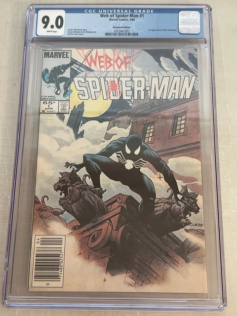 Web Of Spider-Man 1 Cgc 9.0 Wp Newsstand 1St App Vulturions Marvel Comics