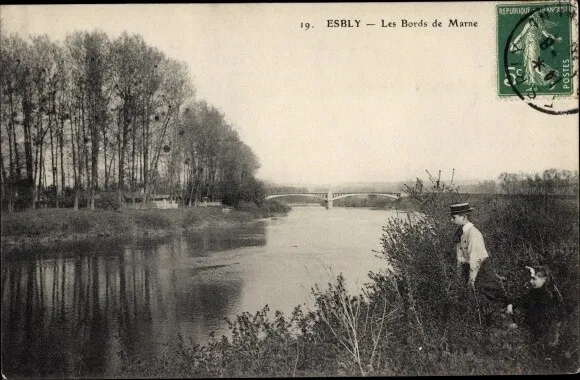 Ak Esbly Seine et Marne, Les Bords de Marne - 2442028