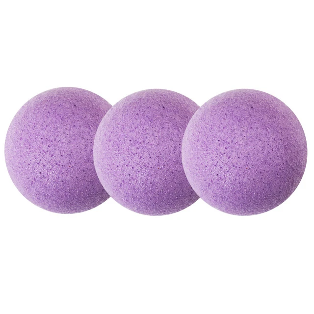 3 esponjas faciales naturales konjac púrpura y carbón
