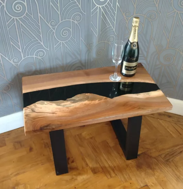 English Elm black river of resin  Coffee Table