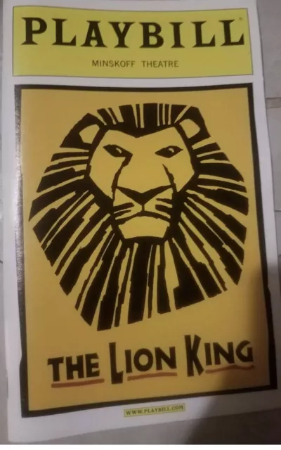 Disney's The Lion King Broadway Musical Playbill Minskoff Theatre March 2010