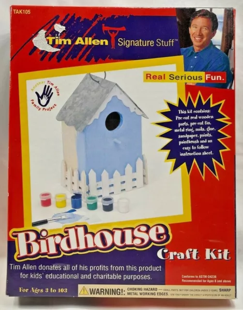Kit artesanal de madera para pajarera de madera de la década de 1990 Tim Allen edad 8+ de colección 8412