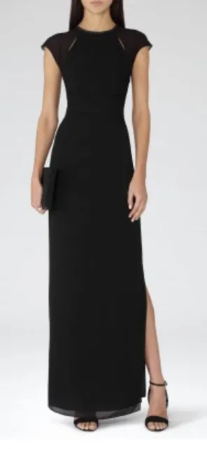 Reiss Alondra black maxi dress size 10 £245