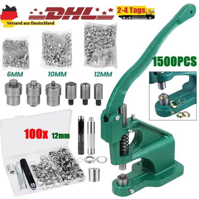 WUTA Ösenmaschine Set - Profi Handpresse Mit 5 Matrizen Für DIY Projekte