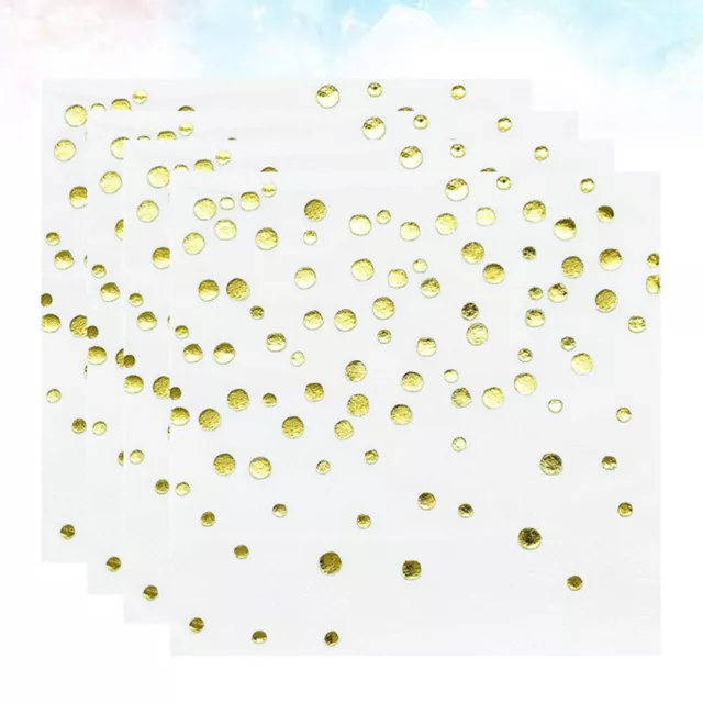 100 piezas de papel de cóctel de servilletas de punto de aluminio para boda (dorado)