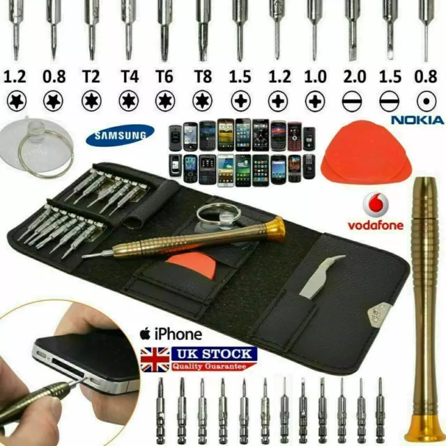 16 in 1 Mobile Phone Repair Tool Kit Screwdriver Set iPhone iPod iPad Samsung UK