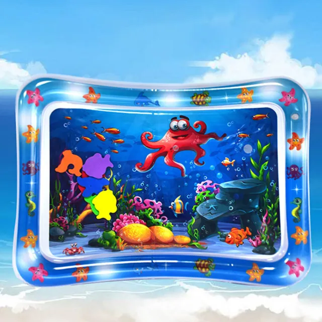 Animal Water Mat PVC Baby Water Play Mat Double Edge for Activity (Octopus) #F