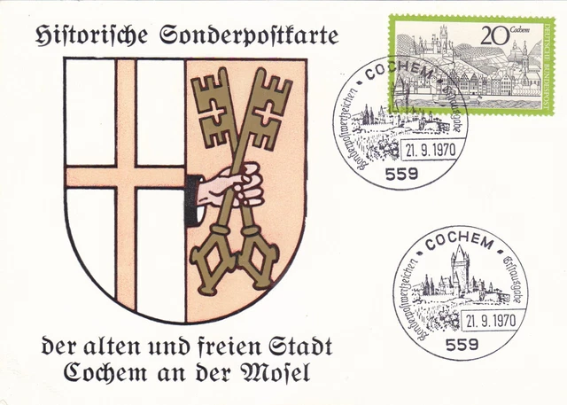 Cochem Historische Sonderpostmarke 21.09.1970