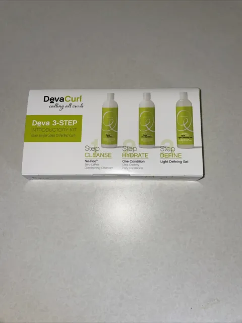 DevaCurl 3-Step Introductory Travel Kit No-Poo-One Condition-Defining Gel-3 Sets