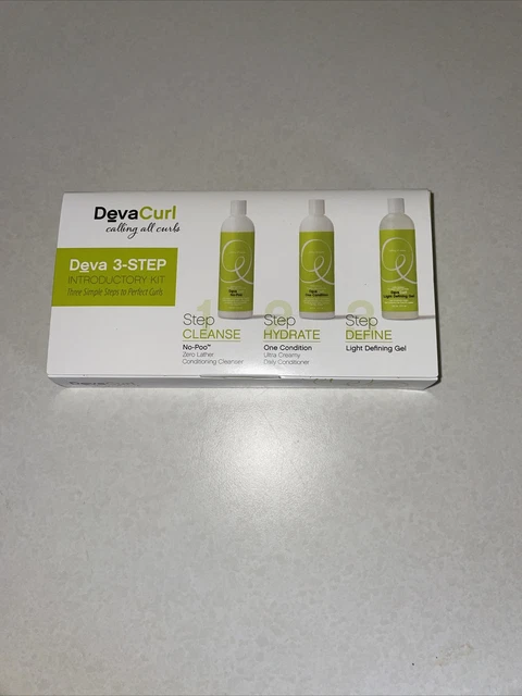 DevaCurl 3-Step Introductory Travel Kit No-Poo-One Condition-Defining Gel-3 Sets