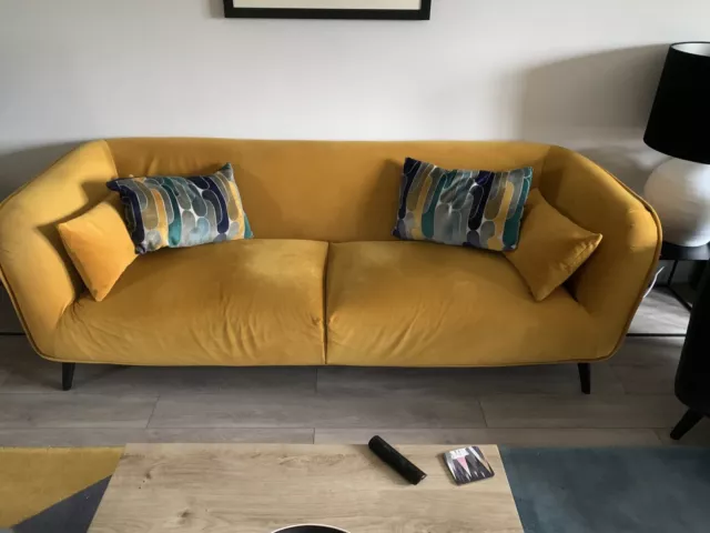 Barker and Stonehouse Sofa - Three Seater Mustard Purcell Excellent Condition