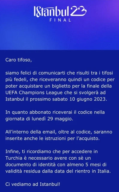 Codice UEFA - Inter Manchester City