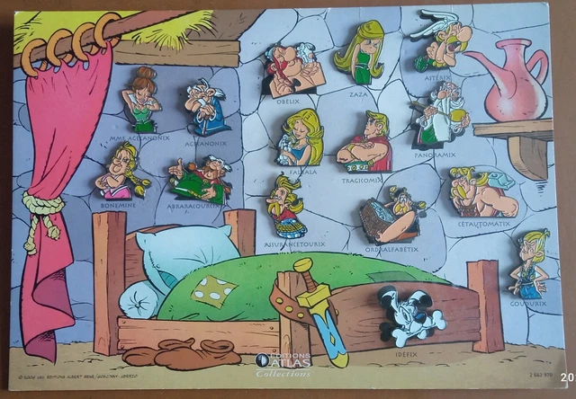 LOT DE PIN'S BD / ASTERIX ET OBELIX ( sur presentoir )ATLAS 2006 EUR 5