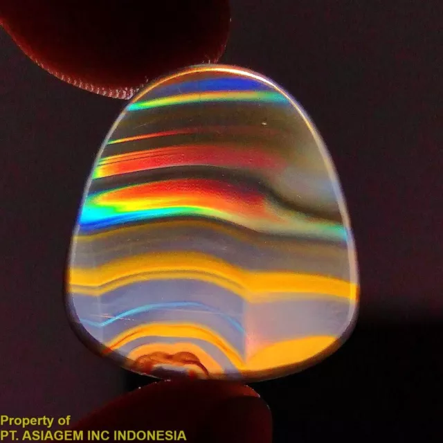 13ct 'A' Grade Rainbow IRIS AGATE ~Multi-Color Fire~ 1-of-a-kind ~100% Natural