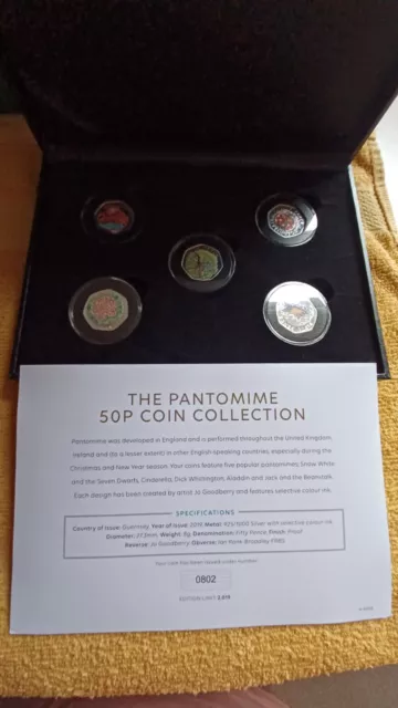 2019 Christmas Pantomime Silver Proof 50P Coin Set Coa