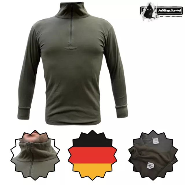 Original Bundeswehr Langarm Trikothemd Rolli Unterhemd Olivgrün Jagen Angeln BW