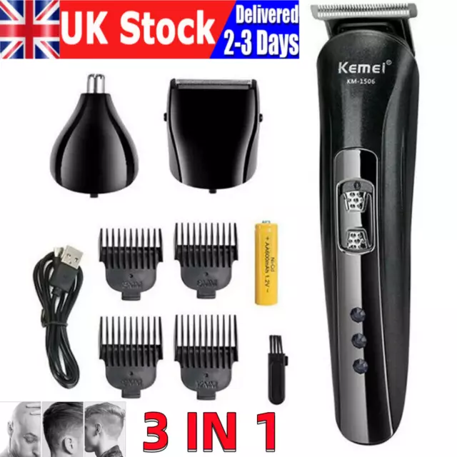 Rechargeable Mens Body Nose Hair Beard Clipper Trimmer Shaver Grooming Kit