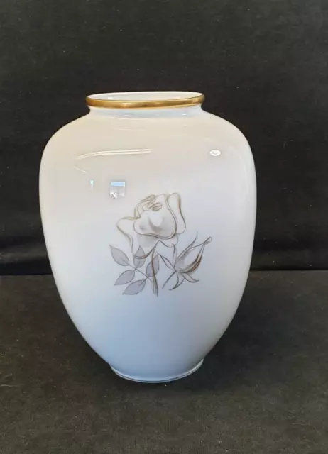 traumhafte edle, große TISCHVASE/ VASE  THOMAS / ROSENTHAL MIT ROSEN & Golddekor